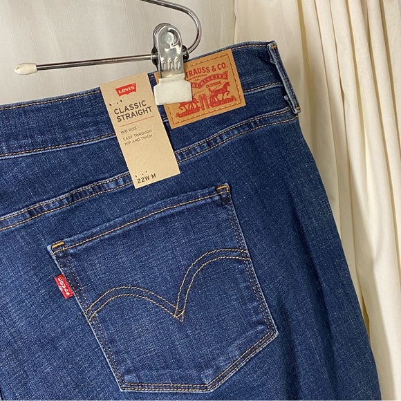 NEW Levi’s 414 22w Classic Straight Jeans Sculpt NWT 22 M - Picture 6 of 7